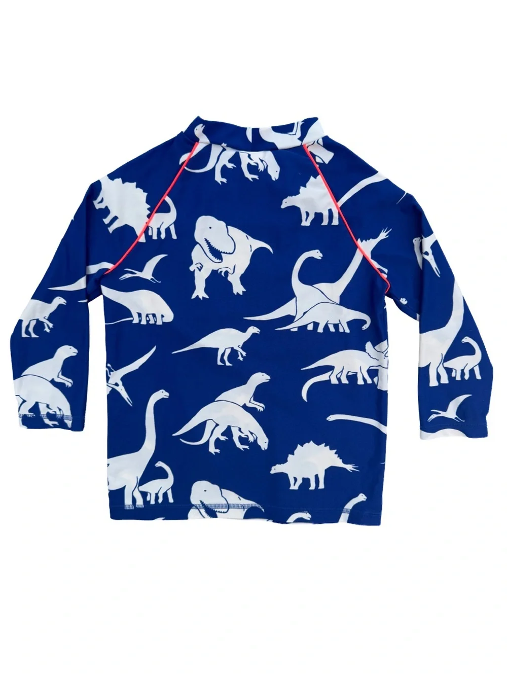 Mini Boden Blue Dinosaur Rash Guard Swim Shirt Top 7-8Y 128 Boy Girl Sun Protect